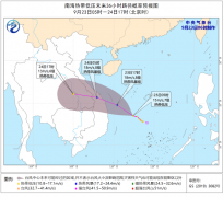 南海热带低压继续向西偏北方向移动 或于明日凌晨登陆越南沿海