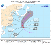 “蒲公英”维持超强台风级 将向日本本州岛以南海面靠近 