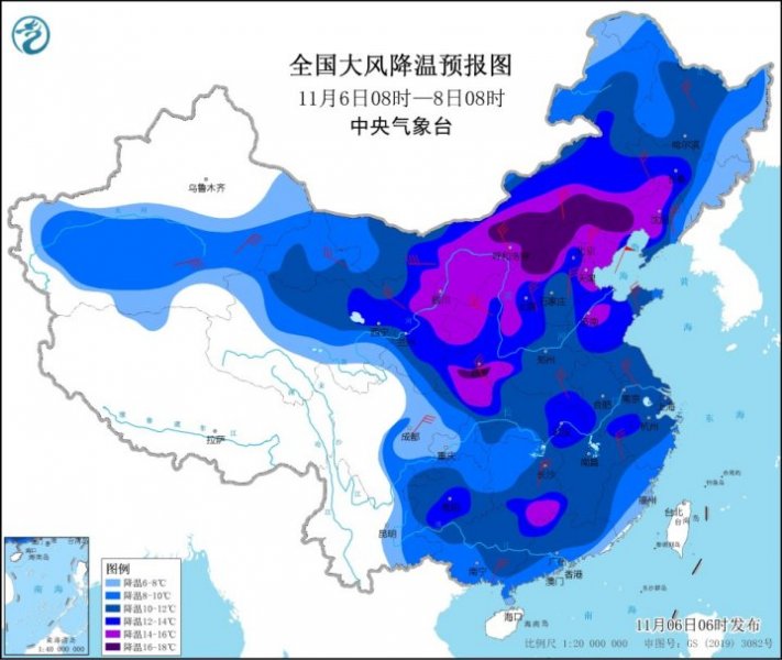 寒潮继续影响我国 强降温雨雪大风齐上线