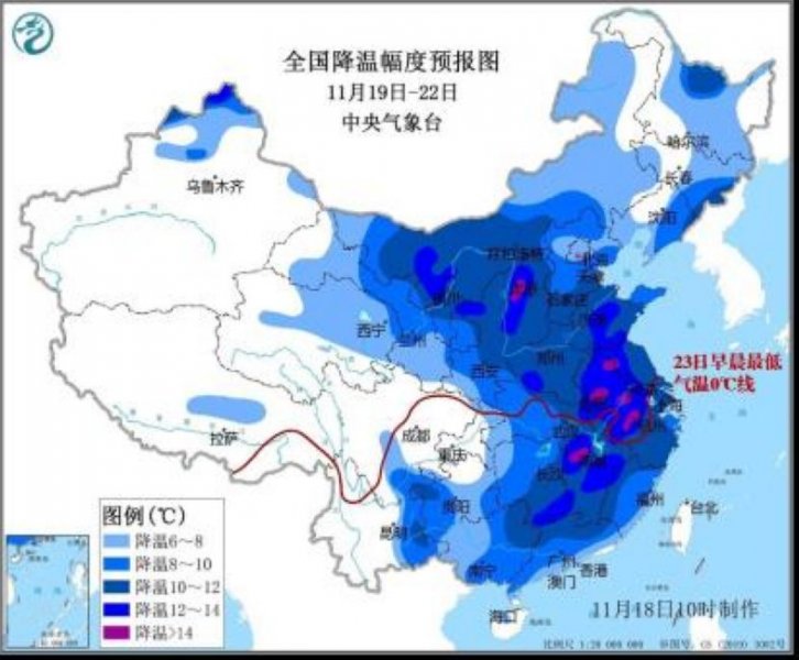 19-22日较强冷空气对北方冬小麦生长影响不大