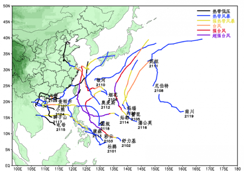 2021年汛期天气盘点——台风 