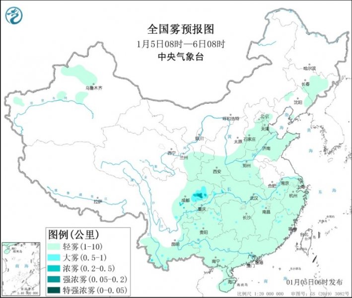 黄淮江汉霾天气逐渐减弱 四川盆地部分地区有大雾 