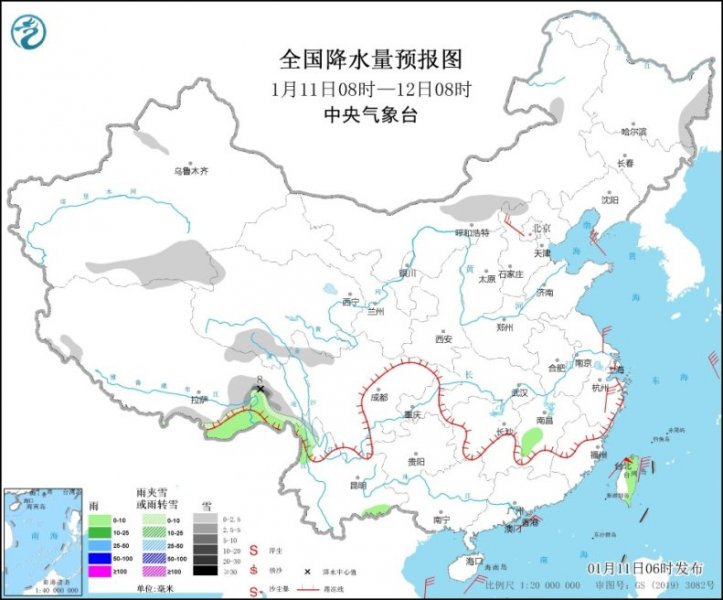 豫鄂湘赣等地有大雾 青藏高原东南部有强降雪过程 