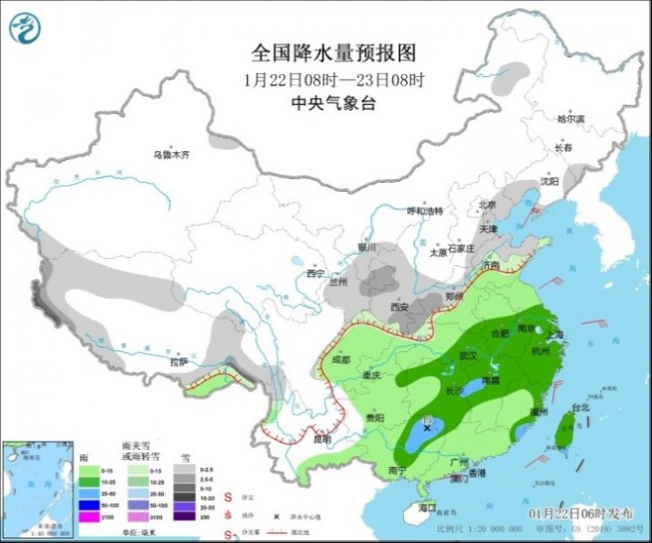 中东部地区大范围雨雪天气将上线