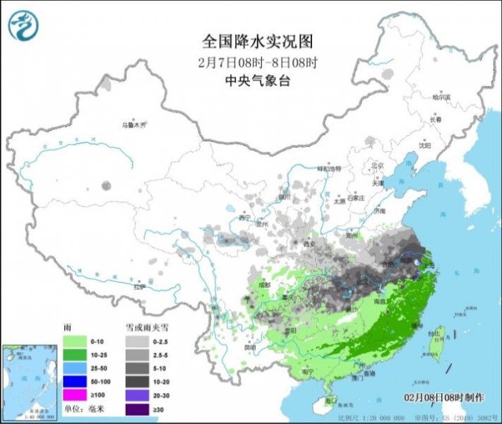 未来三天南方地区阴雨雪天气持续在线 
