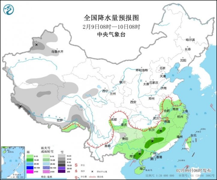 南方地区将持续阴雨雪天气 