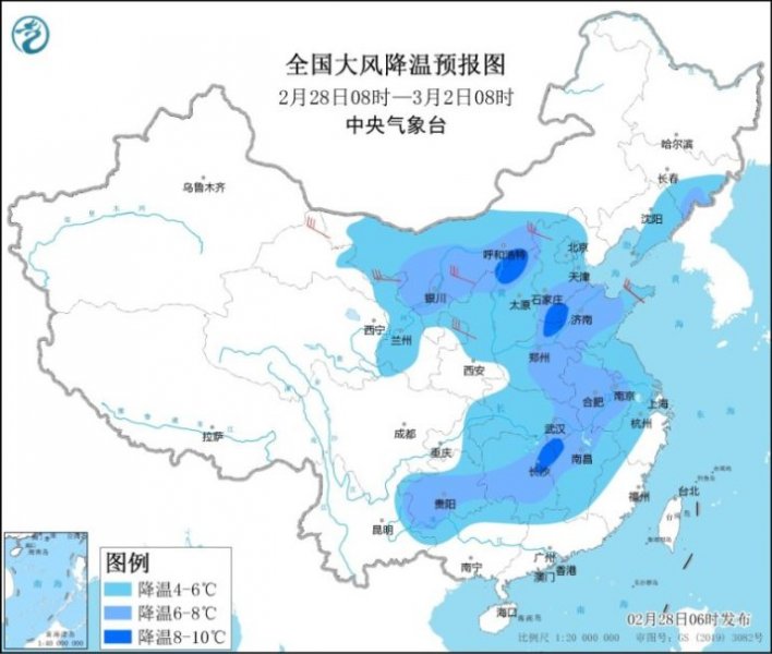 大风降温影响中东部 西北部分地区有沙尘 