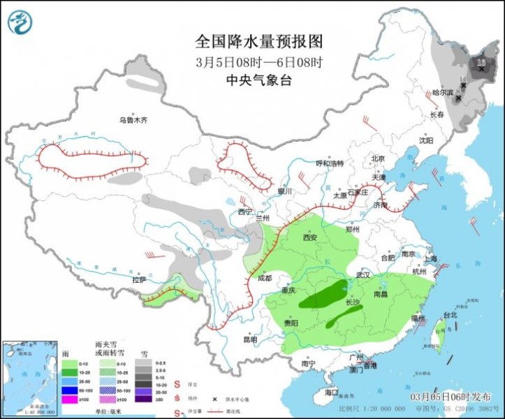 冷空气影响仍在 南方今明两天降雨持续
