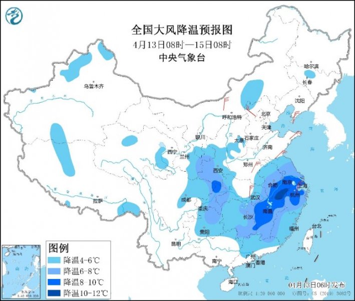 较强冷空气继续影响我国东部地区 安徽江苏等地有较强降水 