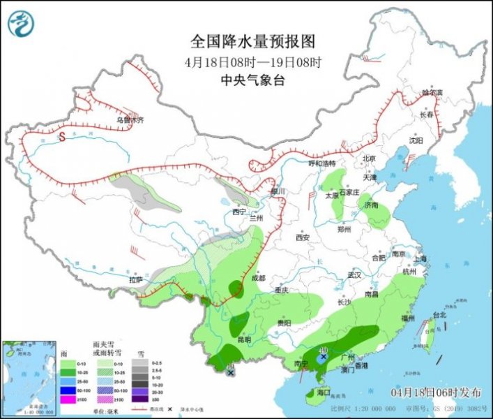 雨水徘徊于江南华南 山东江苏局地有雷暴大风 