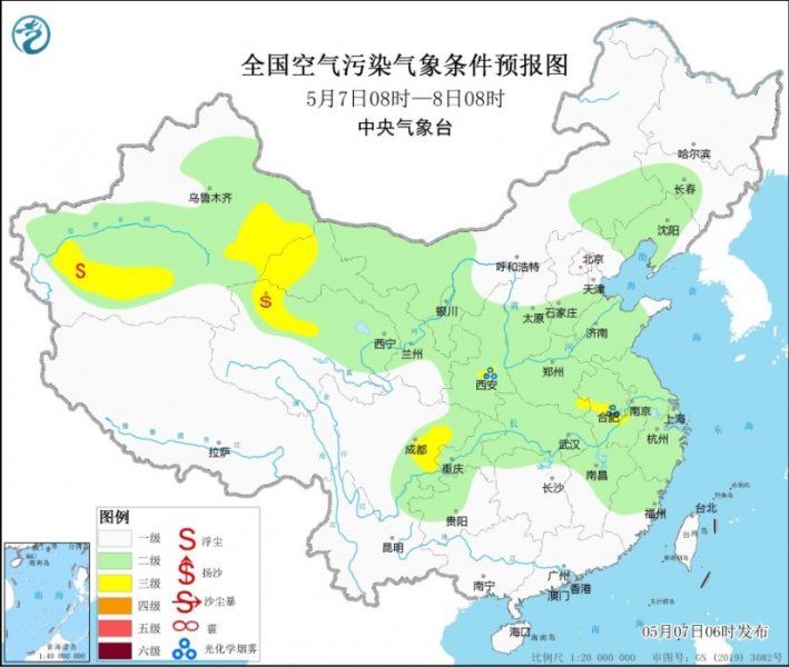 全国大部大气扩散条件较好 