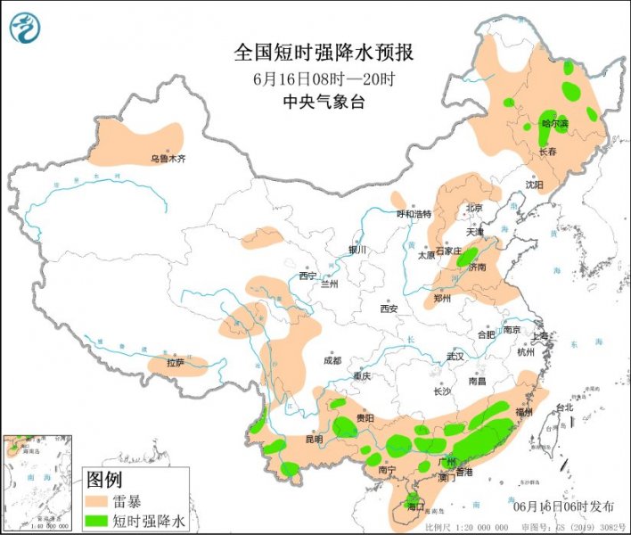 黑龙江吉林山东广西广东福建等地将有强对流天气