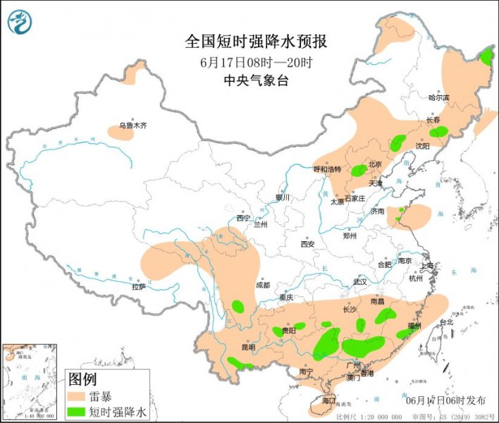 内蒙古黑龙江辽宁河北北京天津广西广东等地将有强对流天气
