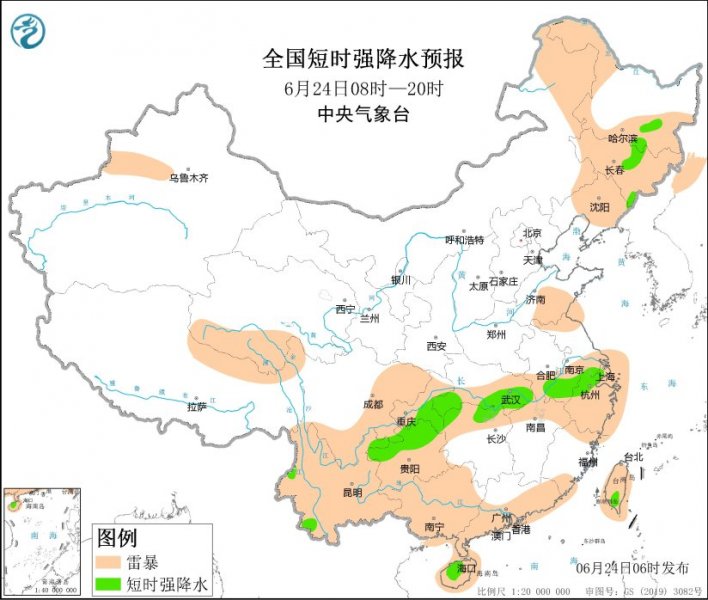 山东安徽江苏等地将有强对流天气