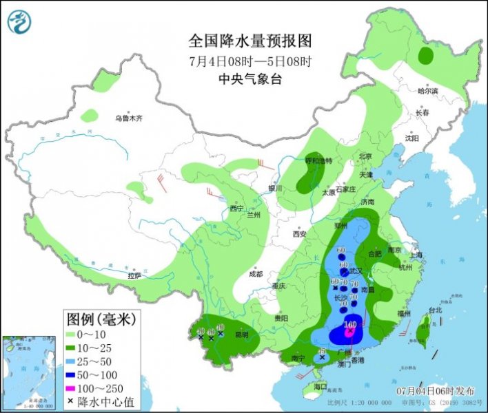 未来三天我国中东部将有大范围降雨
