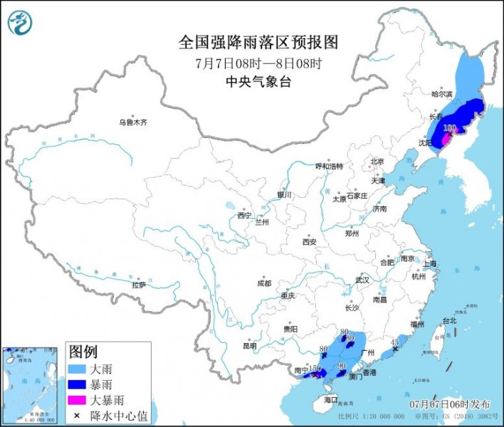 辽宁吉林广西广东等地有强降水 新疆四川盆地陕西关中等地有高温