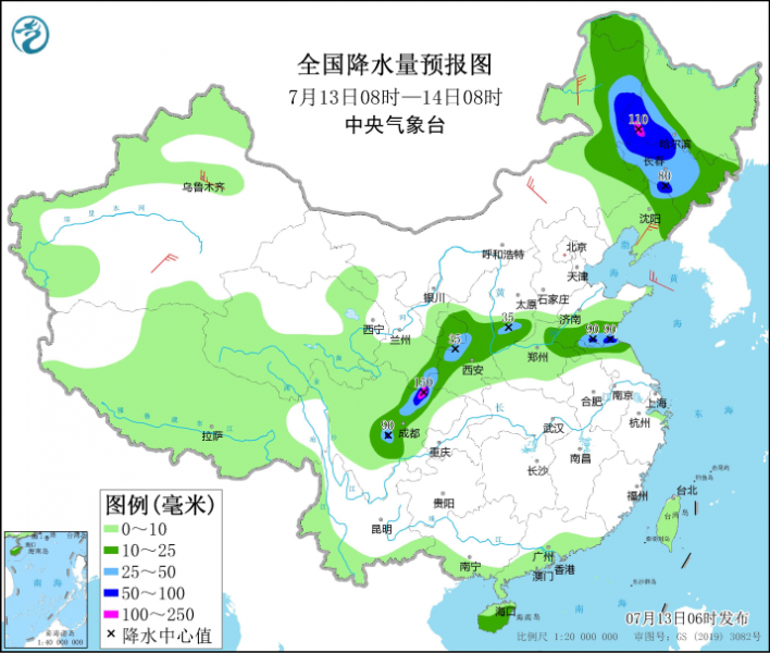 内蒙古及东北地区有较强降雨 南方大范围高温仍将持续