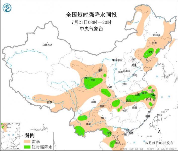 甘肃陕西四川安徽江苏等地将有强对流天气