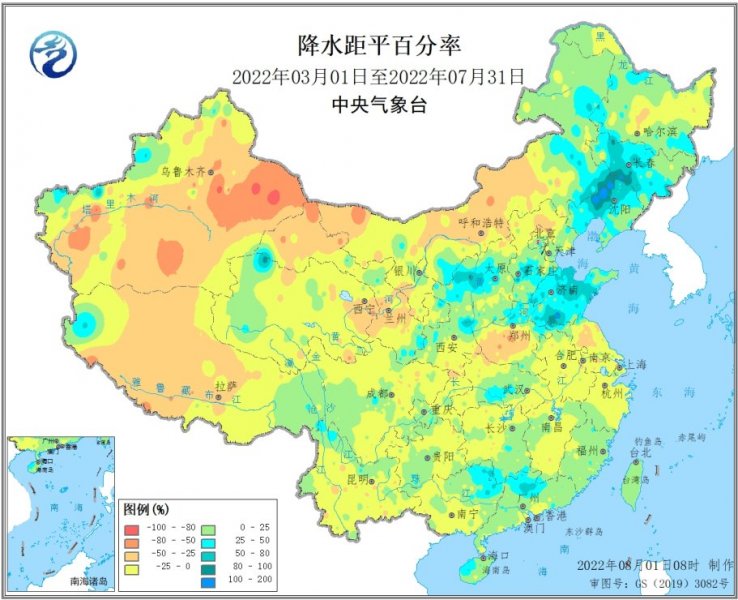 预计8月新疆中北部持续温高少雨，对牧草生长仍为不利