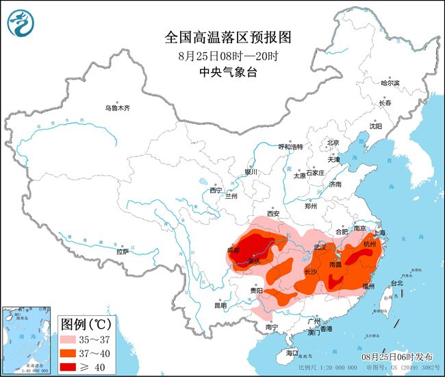 高温橙色预警：四川重庆江西浙江部分地区最高气温可达40℃以上 