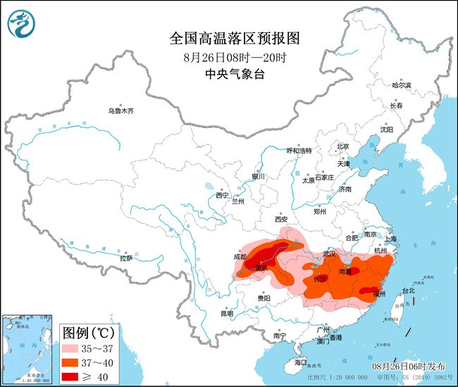 高温橙色预警：重庆江西等5省市部分地区气温将超40℃