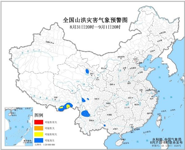 山洪预警：西藏四川等部分地区可能发生山洪灾害 