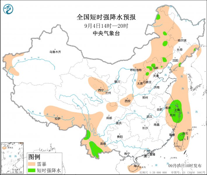 内蒙古河北上海浙江等地将有强对流天气