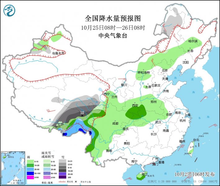 青藏高原东部雨雪天气持续 冷空气将影响华北东北等地
