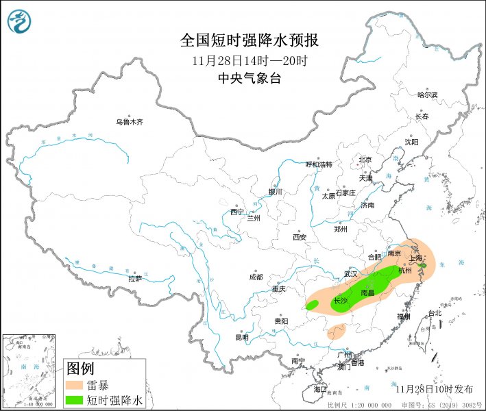 江西安徽浙江湖南广西等地将有强对流天气