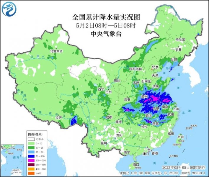 5月首轮强降雨波及10余省市 明日江南降雨强度再升级