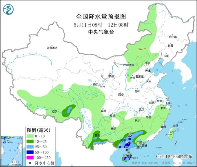 广西广东海南岛等地仍有较强降雨 今明两天京津冀多雷阵雨