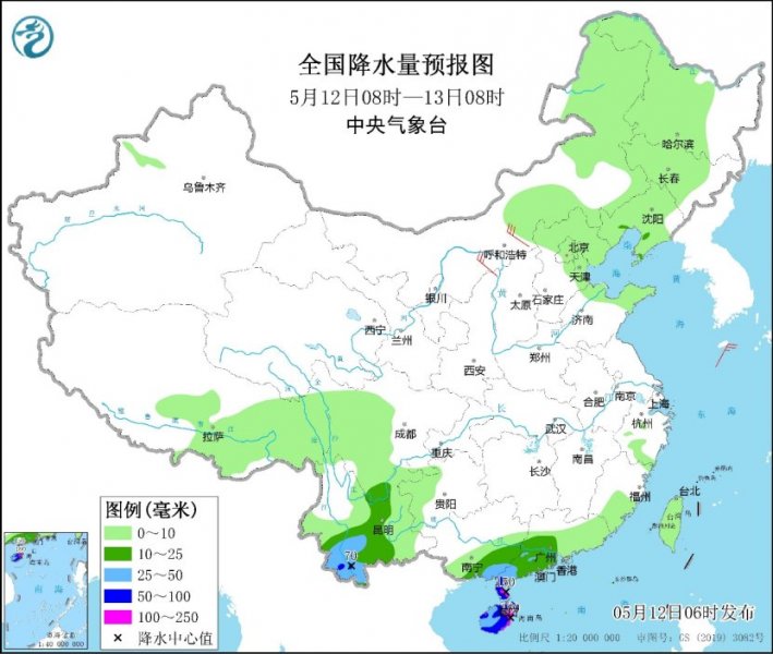 今明两天华南及云南等地将有较强降雨 