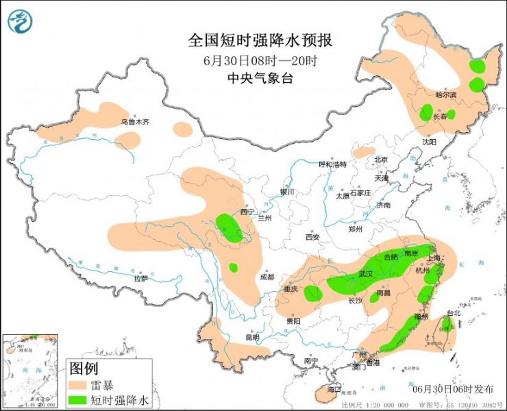 湖南湖北安徽浙江等地将有强对流天气