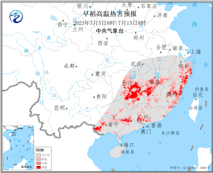 未来10天江南华南多晴热高温天气 利于成熟早稻收晒