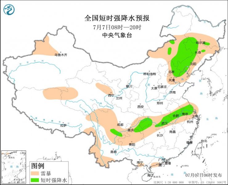 辽宁内蒙古吉林河北江苏湖北等地将有强对流天气
