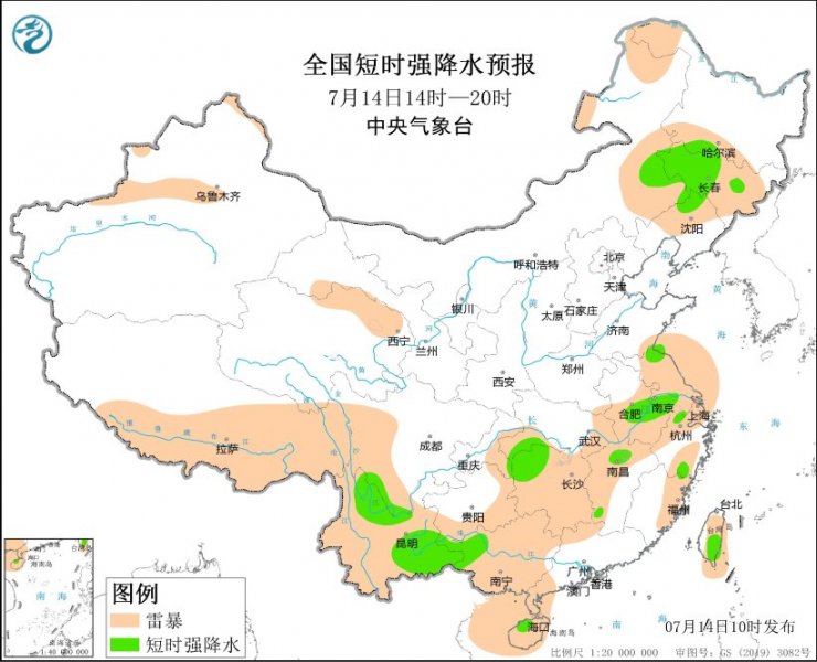 吉林辽宁云南广西等地将有强对流天气