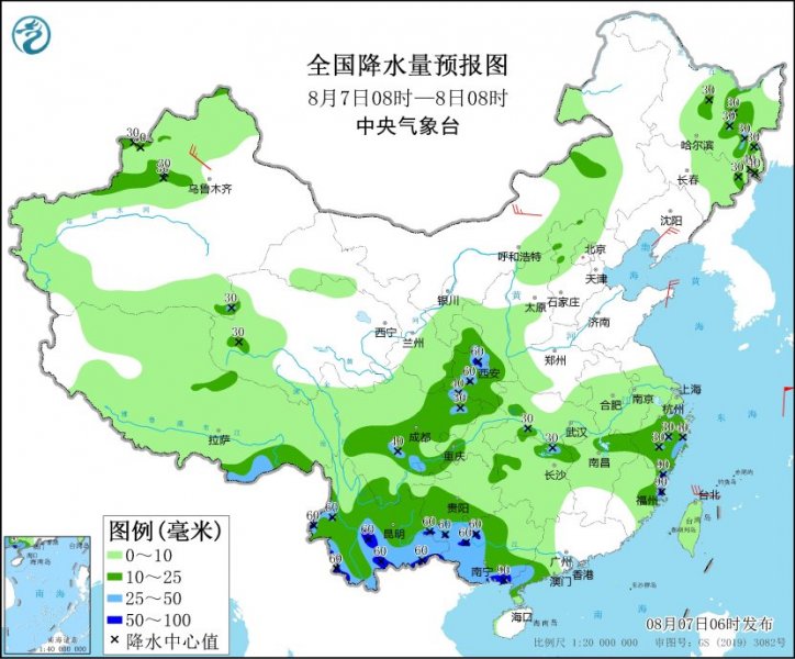 广西云南仍有大到暴雨 其余地区降雨点强面弱