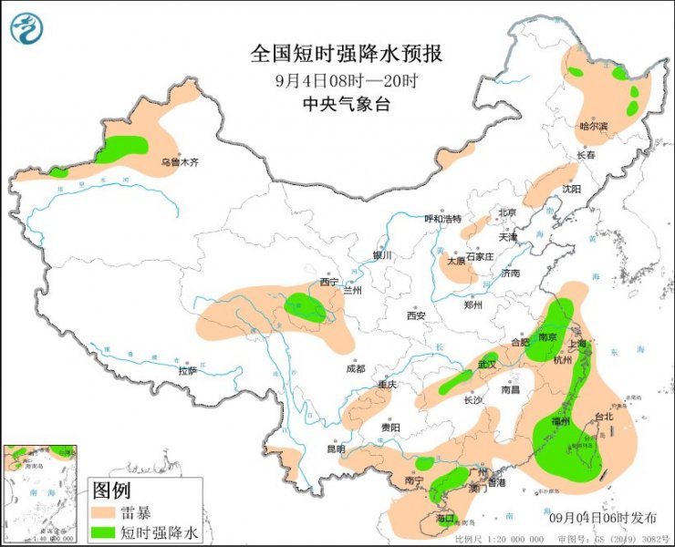 江苏福建台湾新疆等地将有强对流天气