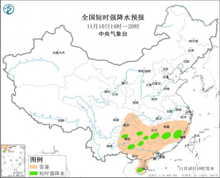 湖南江西福建贵州广西等地将有强对流天气