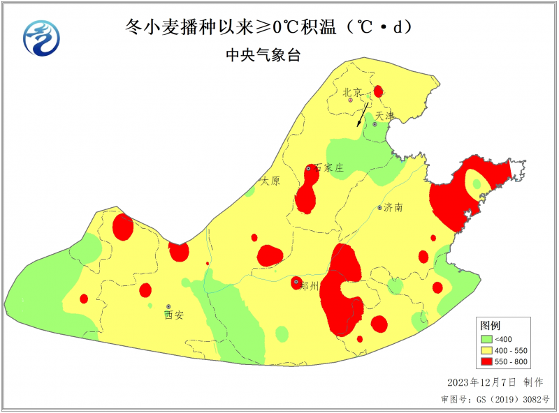 未来10天北方冬麦区将有两次较大范围雨雪降温过程