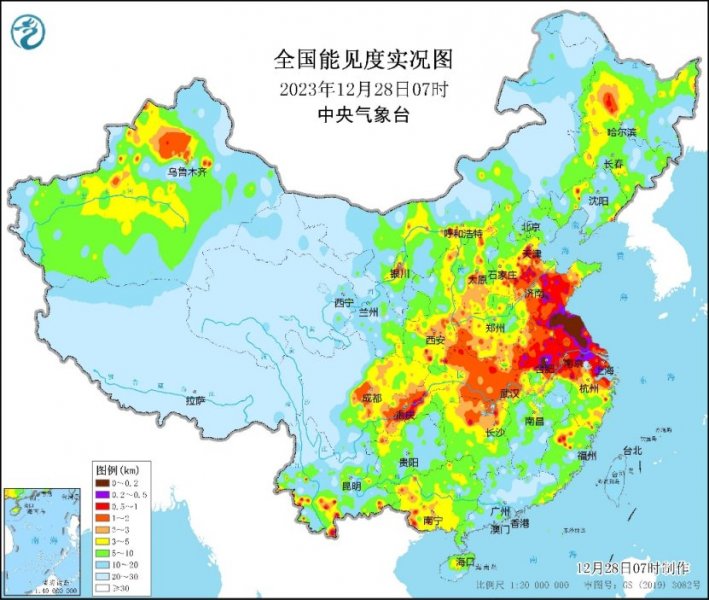 未来三天华北黄淮江淮等地多雾和霾天气 大雾橙色预警生效中