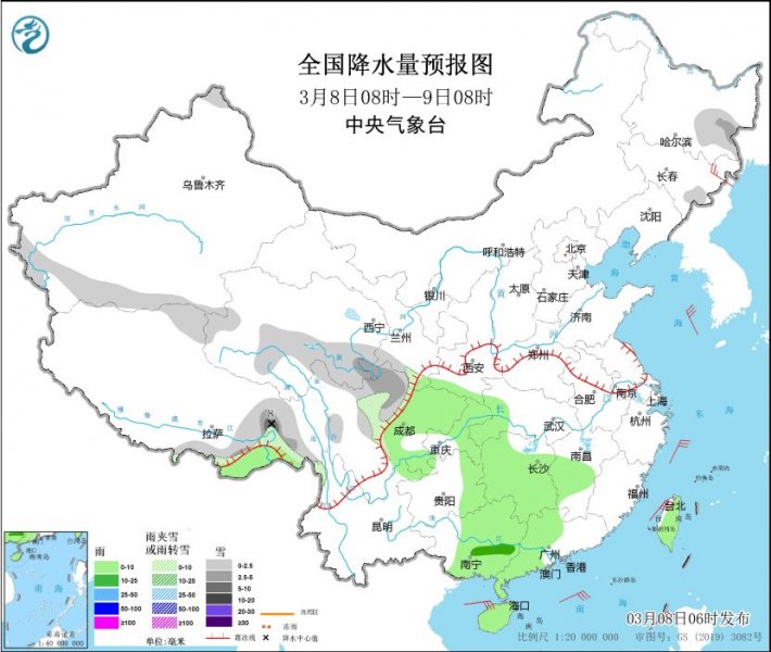青藏高原多雨雪活动 南方降雨过程正在酝酿