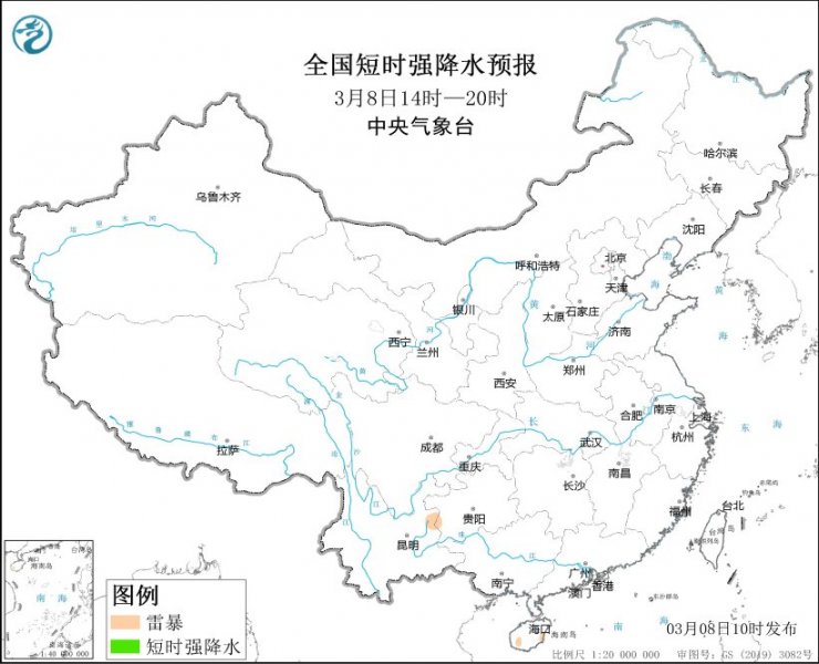 云南贵州湖南局地将有对流性天气