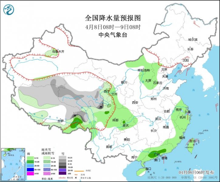 青藏高原东部有持续雨雪  冷空气影响华北东北地区