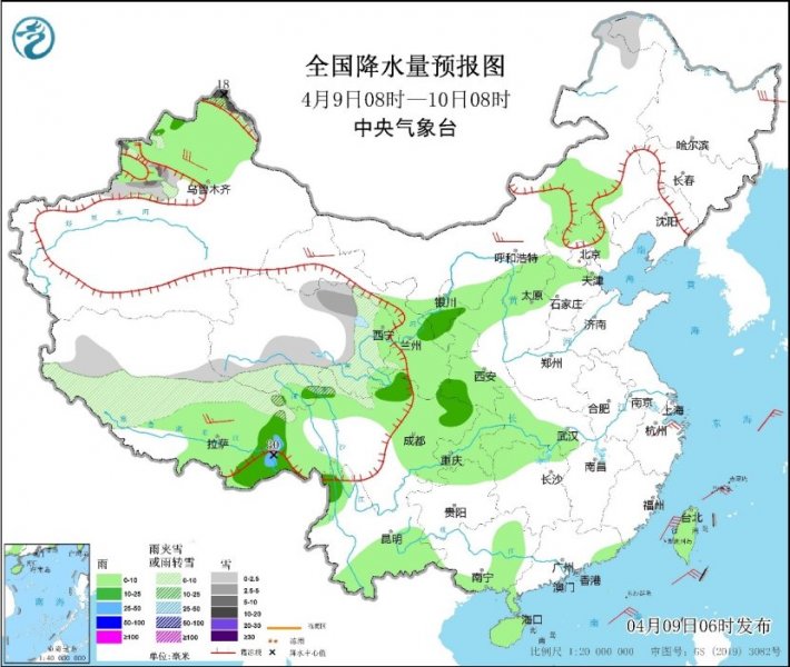 新疆北部和青藏高原东部有雨雪 明日夜间南方地区降水再起
