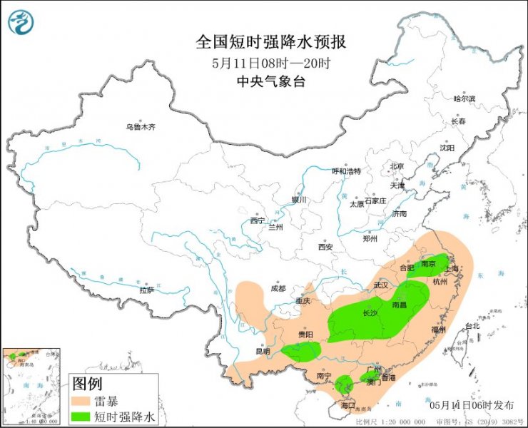 湖南江西广西广东等地将有强对流天气