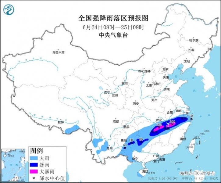 长江中下游地区有持续性强降雨