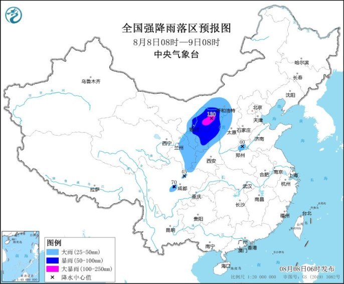 陕甘宁内蒙古及华北东北等地将自西向东出现大到暴雨