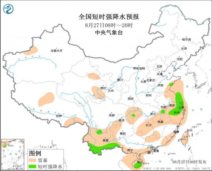 江苏上海浙江江西云南等地将有强对流天气
