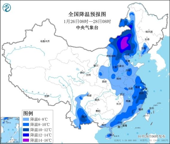 寒潮向东推进 辽宁吉林内蒙古等地有强降雪